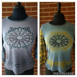 Two 90s Vintage Boho Flower Power Shirts by Next Era Clothing